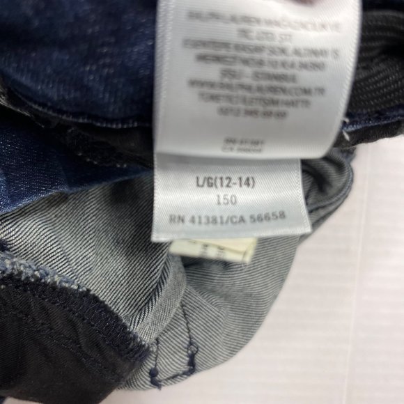 POLO Ralph Lauren Girls Size 12-14 Skinny Jeans Dark Blue Jean pants - Picture 11 of 12